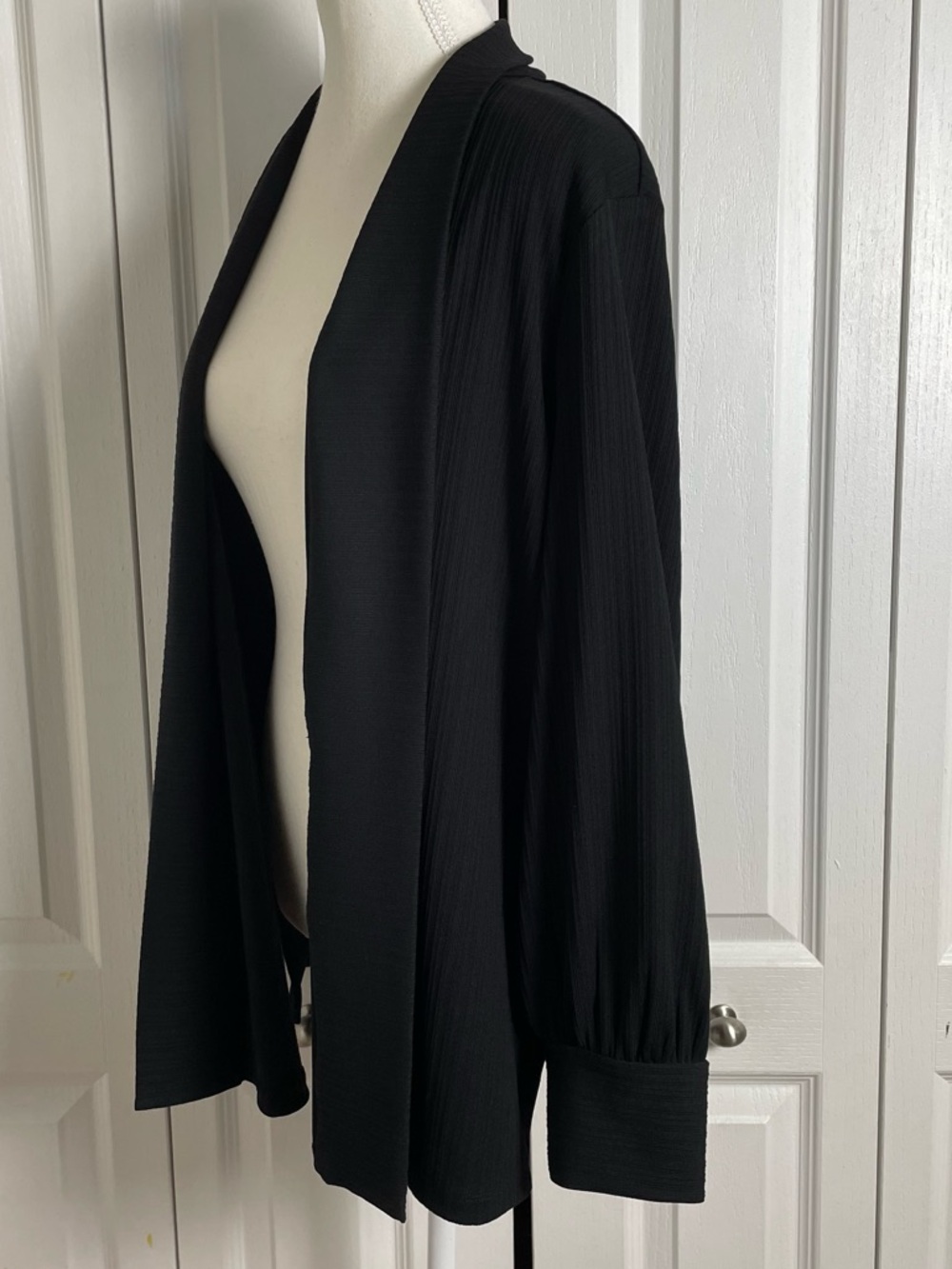 Investments Open Front Cardigan Women’s L Petite Slinky Liquid Knit Career Chic - Picture 6 of 16